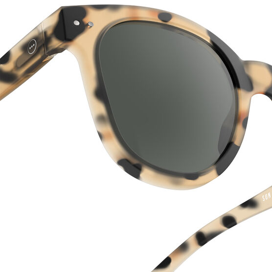 Oversized light tortoiseshell  square sunglasses